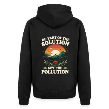 No Littering Anti Littering Earth Day - Unisex Premium Organic Zip Hoodie - black - Back - Nico (187cm)