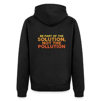 Kein Müll Anti-Littering-Tag der Erde - Unisex Premium Bio Zip Hoodie - Schwarz - Hinten - Nico (187cm)
