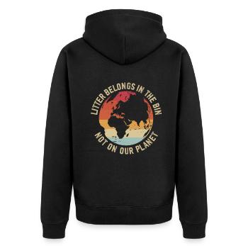 Pas de déchets sauvages : Journée de la Terre, - Veste à capuche bio Premium Unisexe - noir - Dos - Nico (187cm)