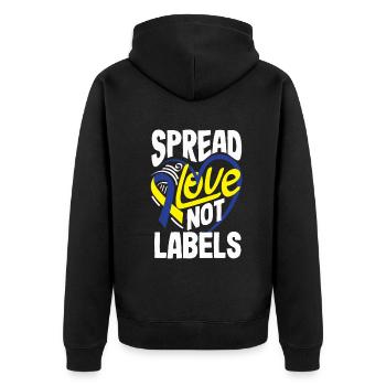 Love Doesn't Count Chromosomes Down Syndrome - Unisex Premium Bio Zip Hoodie - Schwarz - Hinten - Nico (187cm)