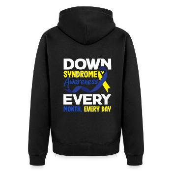 Love Doesn't Count Chromosomes Down Syndrome - Unisex Premium Bio Zip Hoodie - Schwarz - Hinten - Nico (187cm)
