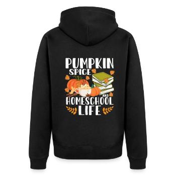 Pumpkin Spice And Homeschool Life - Unisex Premium Organic Zip Hoodie - black - Back - Nico (187cm)