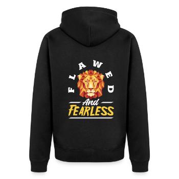 Embrace Your Quirks - Authenticity Is Gorgeous - Unisex Premium Bio Zip Hoodie - Schwarz - Hinten - Nico (187cm)