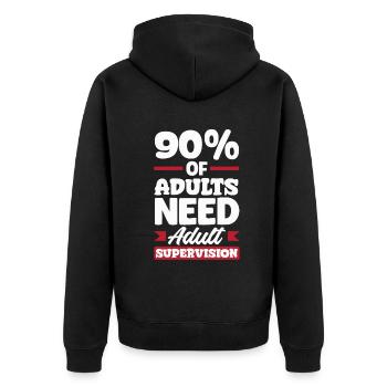 Adulte supervisé Humour Adulte léger - Veste à capuche bio Premium Unisexe - noir - Dos - Nico (187cm)