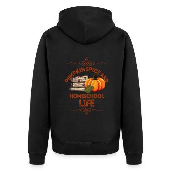 Pumpkin Spice And Homeschool Life - Unisex Premium Organic Zip Hoodie - black - Back - Nico (187cm)