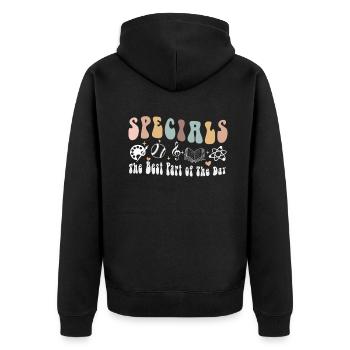 Specials The Best Part Of The Day - Unisex Premium Organic Zip Hoodie - black - Back - Nico (187cm)