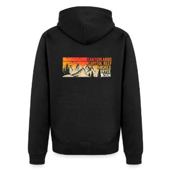 Explorez les montagnes des parcs nationaux de l’Utah - Veste à capuche bio Premium Unisexe - noir - Dos - Nico (187cm)