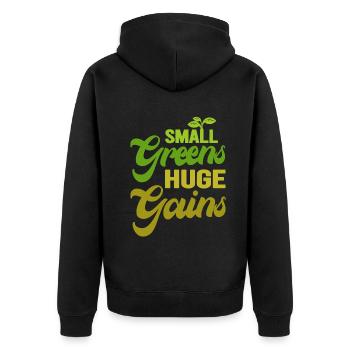 Urban Gardener Männer Frauen Microgreens - Unisex Premium Bio Zip Hoodie - Schwarz - Hinten - Nico (187cm)