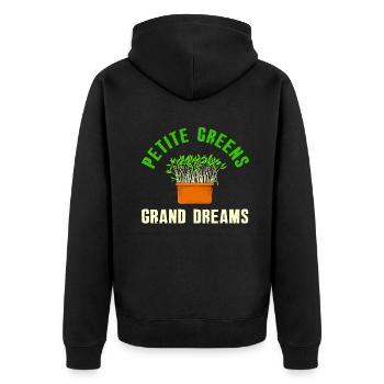 Urban Gardener Männer Frauen Microgreens - Unisex Premium Bio Zip Hoodie - Schwarz - Hinten - Nico (187cm)