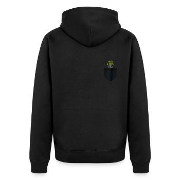 Urban Gardener Männer Frauen Microgreens - Unisex Premium Bio Zip Hoodie - Schwarz - Hinten - Nico (187cm)