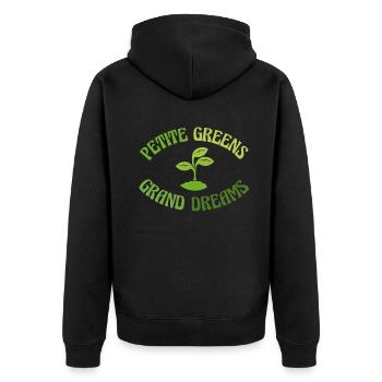 Urban Gardener Männer Frauen Microgreens - Unisex Premium Bio Zip Hoodie - Schwarz - Hinten - Nico (187cm)