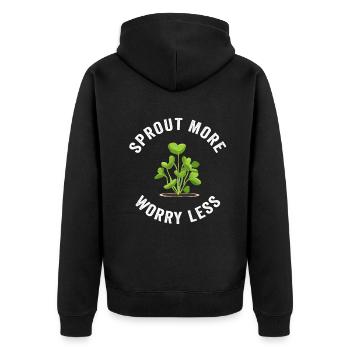 Jardinier Urbain Hommes Femmes Microgreens - Veste à capuche bio Premium Unisexe - noir - Dos - Nico (187cm)