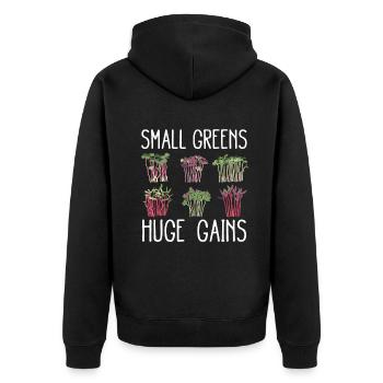 Urban Gardener Männer Frauen Microgreens - Unisex Premium Bio Zip Hoodie - Schwarz - Hinten - Nico (187cm)