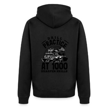 Adoptez l’appel Mission Military Time Adventure - Veste à capuche bio Premium Unisexe - noir - Dos - Nico (187cm)