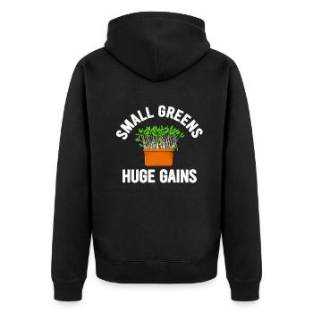 Urban Gardener Männer Frauen Microgreens - Unisex Premium Bio Zip Hoodie - Schwarz - Hinten - Nico (187cm)