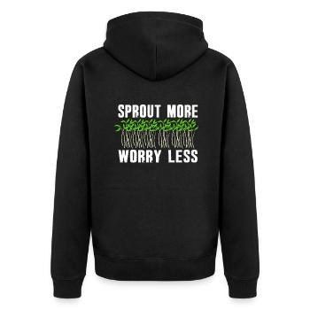 Jardinier Urbain Hommes Femmes Microgreens - Veste à capuche bio Premium Unisexe - noir - Dos - Nico (187cm)