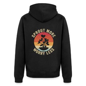 Jardinier Urbain Hommes Femmes Microgreens - Veste à capuche bio Premium Unisexe - noir - Dos - Nico (187cm)