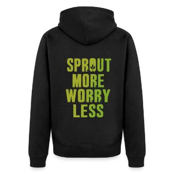 Urban Gardener Men Women Microgreens - Unisex Premium Organic Zip Hoodie - black - Back - Nico (187cm)