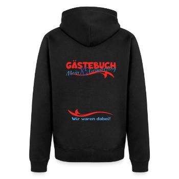 85th Birthday Man and Woman Guestbook - Unisex Premium Organic Zip Hoodie - black - Back - Nico (187cm)