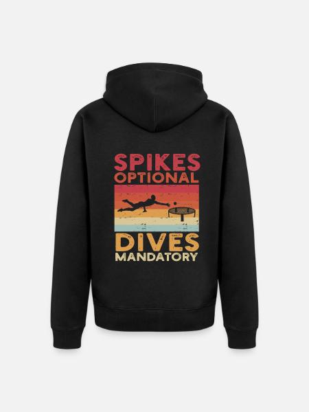 Spike Ball Roundnet Beach Game - Unisex Premium Organic Zip Hoodie - black