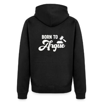 Né pour plaider Judge Advocate Attorney - Veste à capuche bio Premium Unisexe - noir - Dos - Nico (187cm)