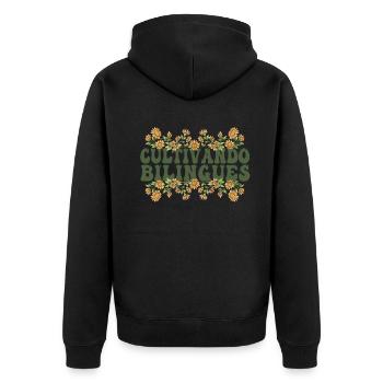 Cultivando Bilingües Spanish Teacher - Unisex Premium Organic Zip Hoodie - black - Back - Nico (187cm)