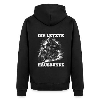 Skeleton Biker La dernière maison lap Fan de moto - Veste à capuche bio Premium Unisexe - noir - Dos - Nico (187cm)