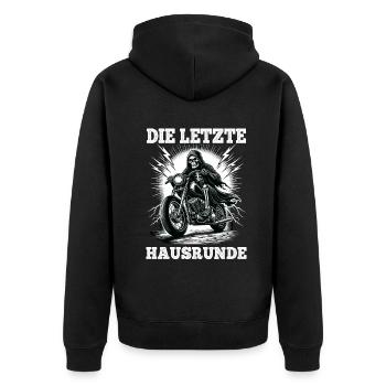 Skeleton Biker La dernière maison lap Fan de moto - Veste à capuche bio Premium Unisexe - noir - Dos - Nico (187cm)