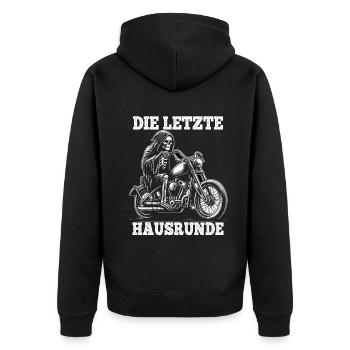 Skeleton Biker La dernière maison lap Fan de moto - Veste à capuche bio Premium Unisexe - noir - Dos - Nico (187cm)
