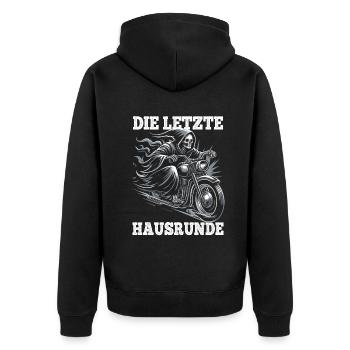 Skeleton Biker La dernière maison lap Fan de moto - Veste à capuche bio Premium Unisexe - noir - Dos - Nico (187cm)
