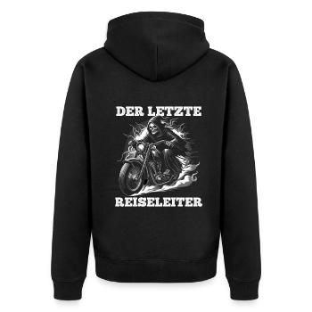 Skeleton Biker Le dernier guide touristique Fan de moto - Veste à capuche bio Premium Unisexe - noir - Dos - Nico (187cm)