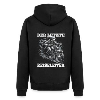 Skeleton Biker Le dernier guide touristique Fan de moto - Veste à capuche bio Premium Unisexe - noir - Dos - Nico (187cm)