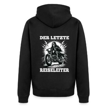 Skeleton Biker Le dernier guide touristique Fan de moto - Veste à capuche bio Premium Unisexe - noir - Dos - Nico (187cm)