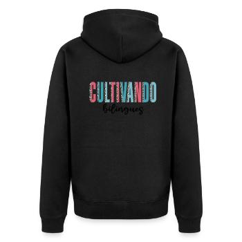 Cultivando Bilingües Professeur d’espagnol - Veste à capuche bio Premium Unisexe - noir - Dos - Nico (187cm)