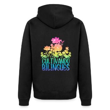Cultivando Bilingües Professeur d’espagnol - Veste à capuche bio Premium Unisexe - noir - Dos - Nico (187cm)