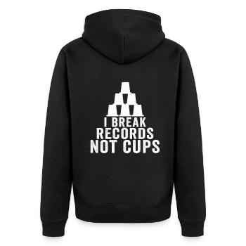 Sport Stacking Stacks Stacked Speed Cup - Unisex Premium Bio Zip Hoodie - Schwarz - Hinten - Nico (187cm)