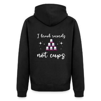Sport Stacking Stacks Stacked Speed Cup - Unisex Premium Bio Zip Hoodie - Schwarz - Hinten - Nico (187cm)
