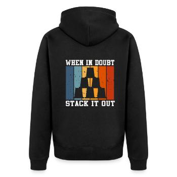 Sport Stacking Stacks Stacked Speed Cup - Unisex Premium Bio Zip Hoodie - Schwarz - Hinten - Nico (187cm)