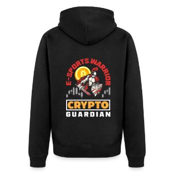 Cryptocurrency Rewards Gaming Blockchain Gamer - Unisex Premium Bio Zip Hoodie - Schwarz - Hinten - Nico (187cm)