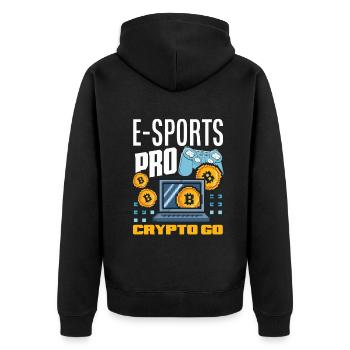 Cryptocurrency Rewards Gaming Blockchain Gamer - Unisex Premium Bio Zip Hoodie - Schwarz - Hinten - Nico (187cm)