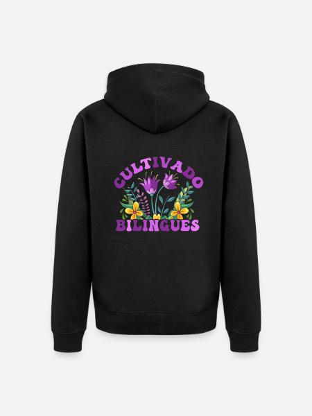 Cultivando Bilingües Spanischlehrer - Unisex Premium Bio Zip Hoodie - Schwarz
