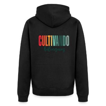 Cultivando Bilingües Professeur d’espagnol - Veste à capuche bio Premium Unisexe - noir - Dos - Nico (187cm)