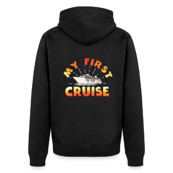 My First Cruise Family Vacation - Fun - Unisex Premium Organic Zip Hoodie - black - Back - Nico (187cm)