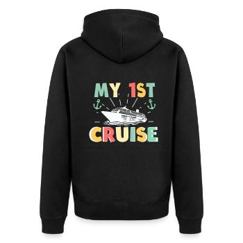 My First Cruise Family Vacation - Fun - Unisex Premium Organic Zip Hoodie - black - Back - Nico (187cm)
