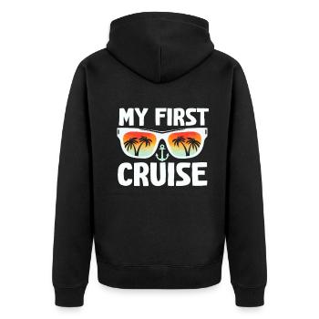My First Cruise Family Vacation - Fun - Unisex Premium Organic Zip Hoodie - black - Back - Nico (187cm)