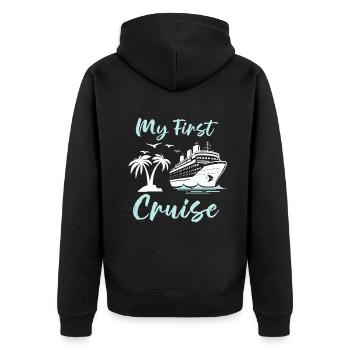 My First Cruise Family Vacation - Fun - Unisex Premium Organic Zip Hoodie - black - Back - Nico (187cm)