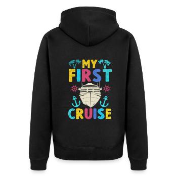 My First Cruise Family Vacation - Fun - Unisex Premium Organic Zip Hoodie - black - Back - Nico (187cm)