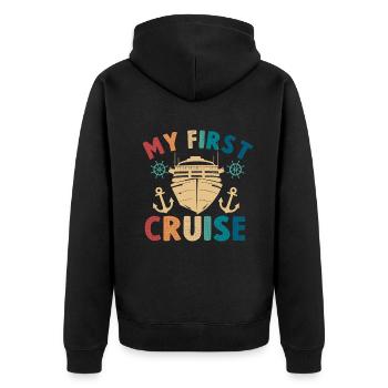 My First Cruise Family Vacation - Fun - Unisex Premium Organic Zip Hoodie - black - Back - Nico (187cm)