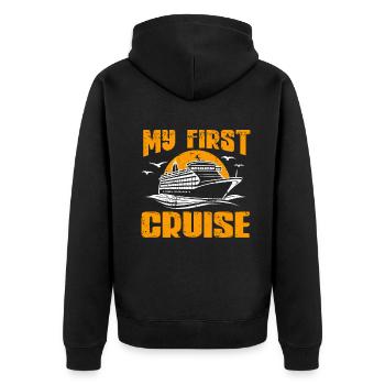 My First Cruise Family Vacation - Fun - Unisex Premium Organic Zip Hoodie - black - Back - Nico (187cm)
