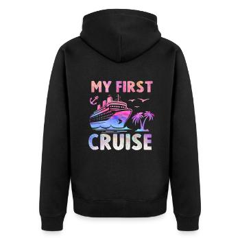 My First Cruise Family Vacation - Fun - Unisex Premium Organic Zip Hoodie - black - Back - Nico (187cm)